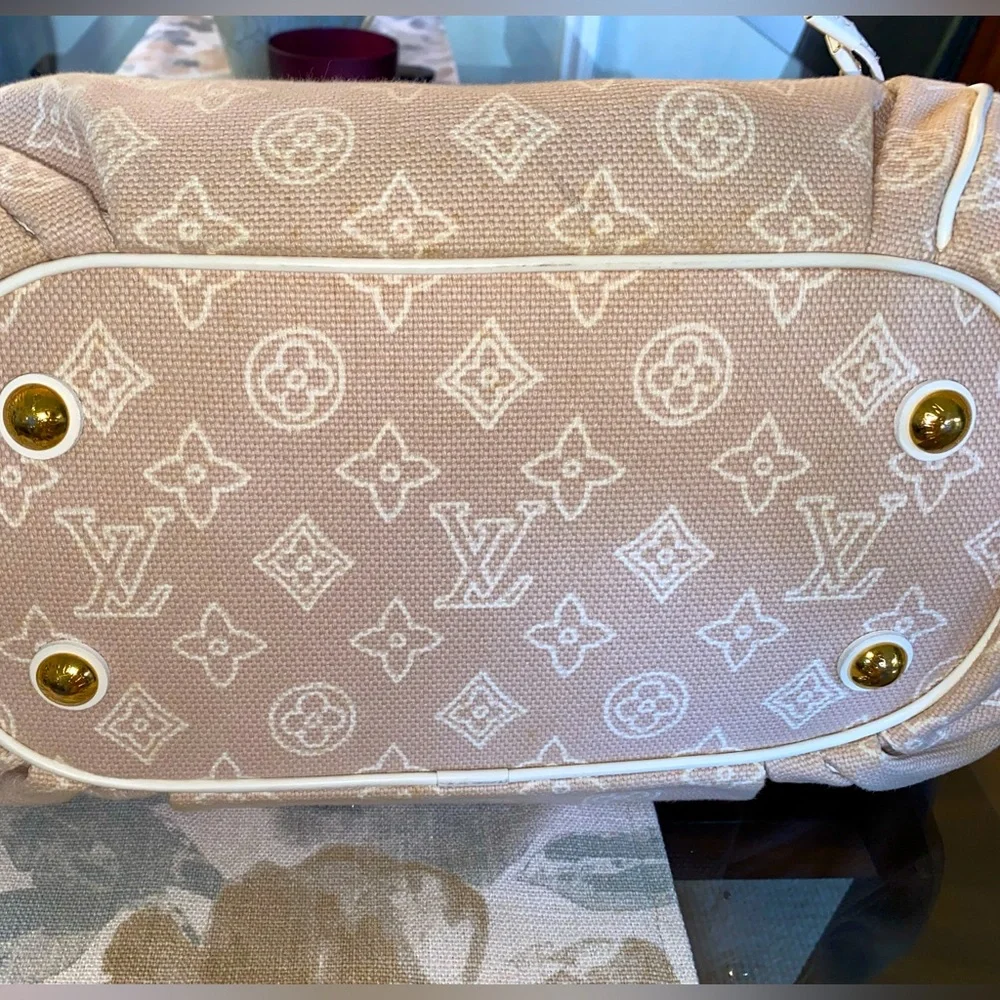 💯AUTH VINTAGE LOUIS VUITTON ARTICLES DE VOYAGE BEIGE CANVAS CABAS GM TOTE /POUCH - Picture 12 of 17